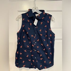 J Crew Women’s Sleeveless Lobster Top 🦞 Size M. NWT